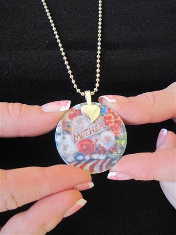 Poker Chip Turned Pendant made with sublimation printing